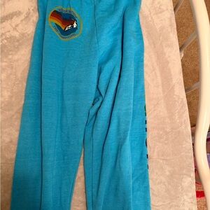 Aviator Nation Blue Sweatpants with Yellow Accent